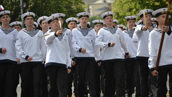 Участники Всероссийского сбора юных моряков Дорога в море в МДЦ Артек