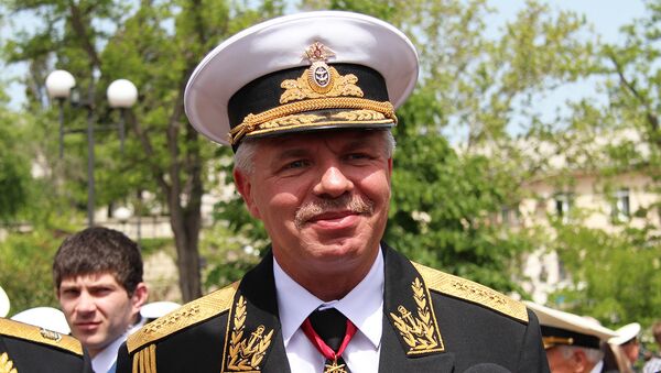 Командующий Черноморского флота России адмирал Александр Витко на торжественном митинге, посвященном 234-й годовщине основания ЧФ России