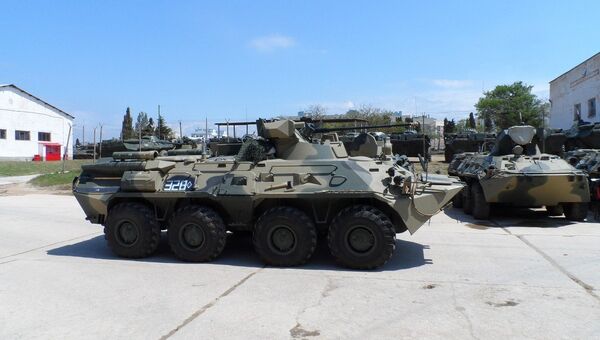 Новый БТР-82 А, который поступил на вооружение бригады моспехов Черноморского флота в Крыму