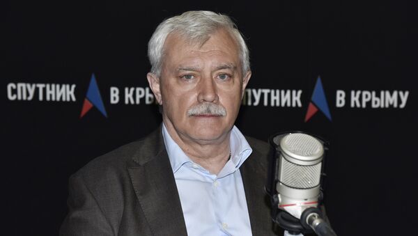 Губернатор Санкт-Петербурга Георгий Полтавченко на радио Спутник в Крыму