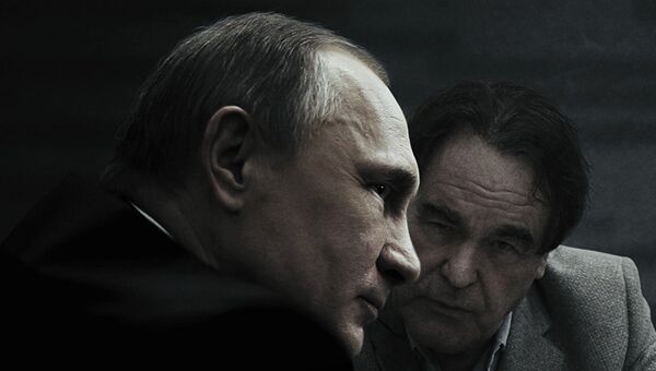 Постер к фильму американского кинорежиссера Оливера Стоуна Интервью с Путиным