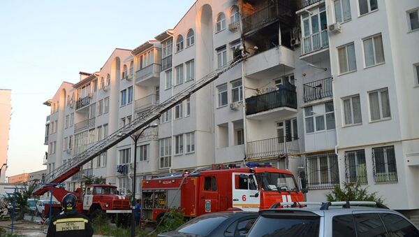 Пожар в жилом доме на проспекте Античный в Севастополе