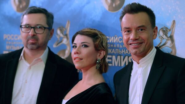 Участники группы Дискотека Авария: Алексей Рыжов, Анна Хохлова и Алексей Серов (слева направо)