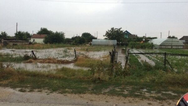 Домовладения, затопленные селевым потоков в селе Дачное
