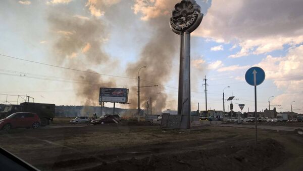 Пожар в районе Евпаторийского шоссе под Симферополем