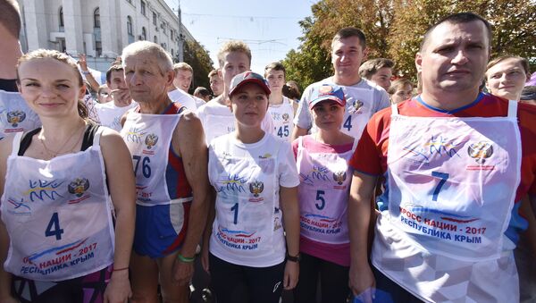 Кросс нации-2017 в Симферополе. На фото (в центре): министр спорта РК Елизавета Кожичева