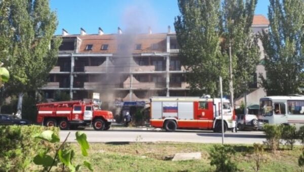 Пожар в гостинице в Феодосии