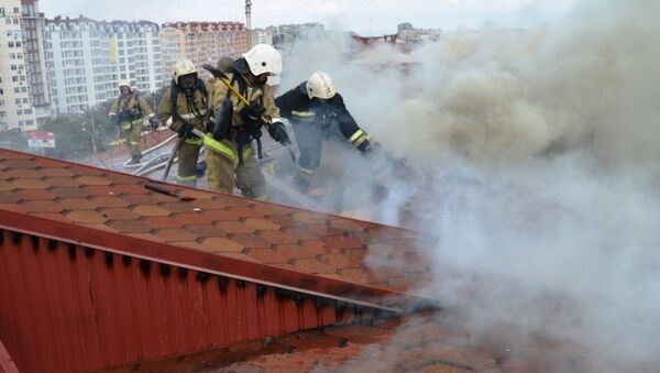 Пожар в многоэтажном доме в Севастополе