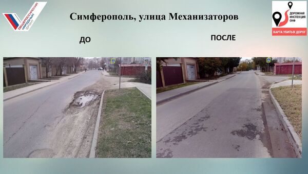 Улица Механизаторов в Симферополе, где отремонтировали участок дороги