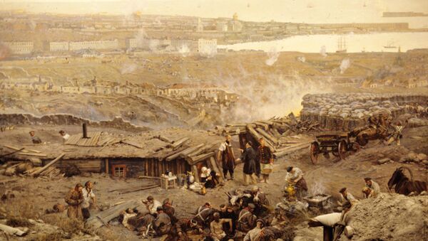 Фрагмент панорамы Оборона Севастополя 1854-1855 г.г. автора Франца Рубо