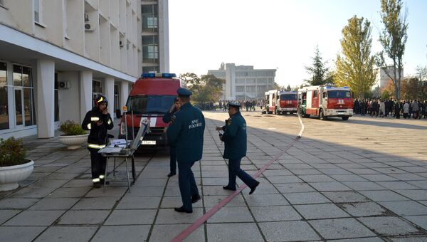 На месте пожара в корпусе Севастопольского государственного университета