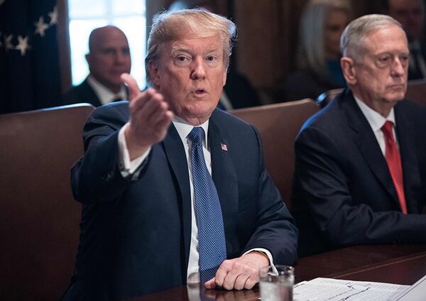 Президент США Дональд Трамп выступает на заседании кабинета министров в Белом доме в Вашингтоне. 1 ноября 2017 Президент США Дональд Трамп выступает на заседании кабинета министров в Белом доме в Вашингтоне. 1 ноября 2017