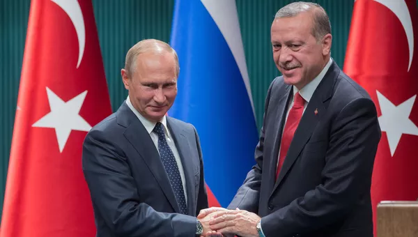 Президент РФ Владимир Путин и президент Турции Реджеп Тайип Эрдоган