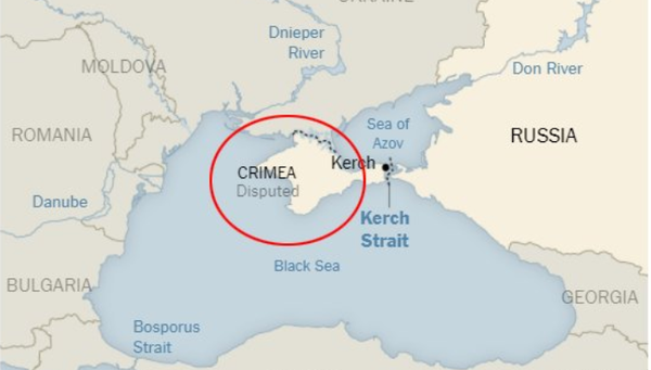 Американская газета New York Times опубликовала географическую карту, на которой Крым изображен одним цветом с Российской Федерацией и подписан как спорная территория