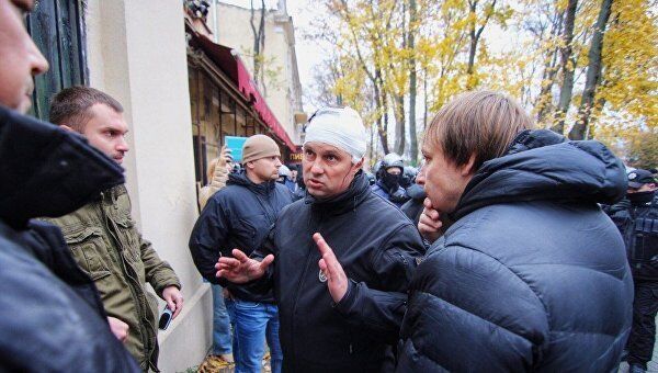 Начальник полиции Одессы во время стычки с митингующими