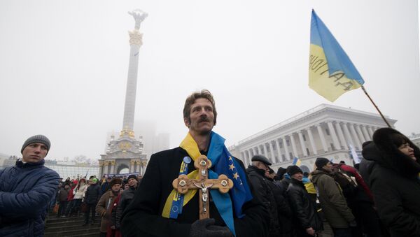 Акция протеста в центре Киева. Декабрь 2013