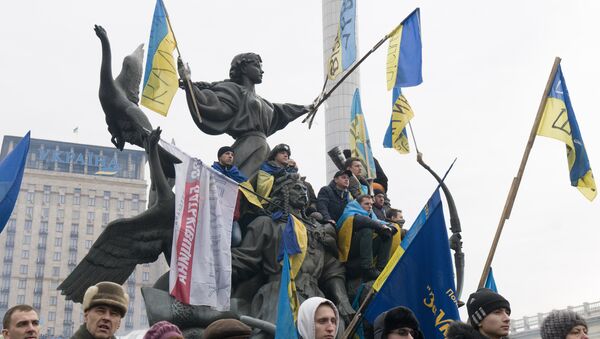 Акция протеста в центре Киева. Декабрь 2013