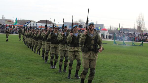 Торжественное открытие в Крыму 171 отдельного десантно-штурмового батальона 7-й гвардейской десантно-штурмовой дивизии (горной)