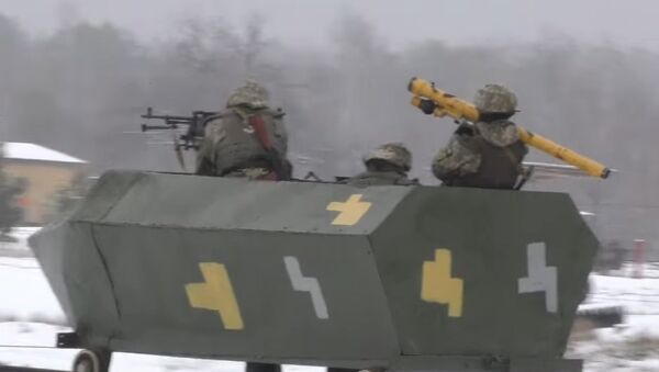Скриншот с видео о визите гвардейцев Калифорнии в одну из воинских частей Украины
