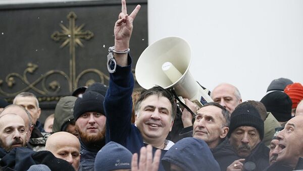 Столкновение сторонников Михаила Саакашвили с сотрудниками Национальной гвардии в Киеве. 5 декабря 2017