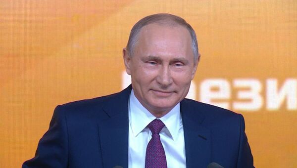 Президент РФ увидел плакат Путин – бабай и отшутился строчкой из басни
