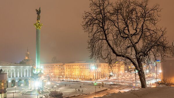 Площадь Независимости в Киеве зимой