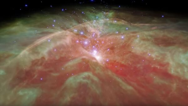 Видео полета сквозь Туманность Ориона