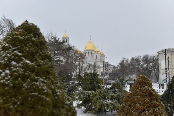 Снег в Симферополе. 14 января 2018