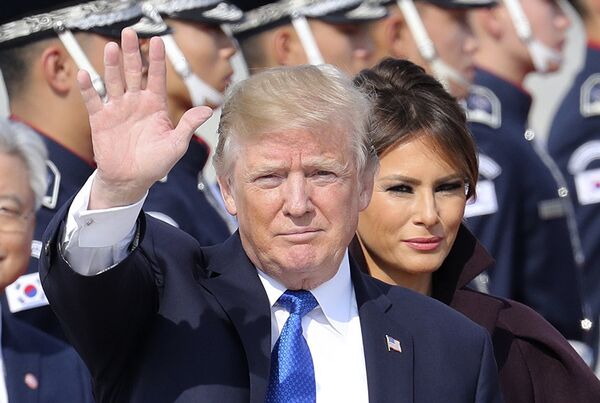 Президент США Дональд Трамп и первая леди Меланья Трамп Президент США Дональд Трамп и первая леди Меланья Трамп