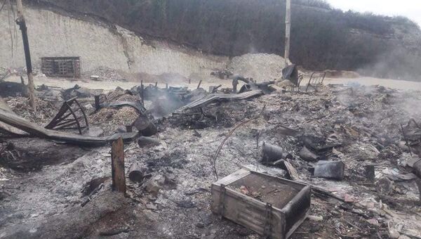 Последствия пожара в Свято-успенском монастыре под Бахчисараем