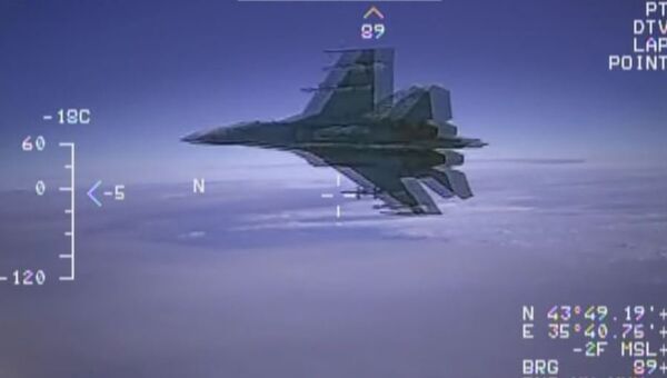 Видео перехвата самолета-разведчика над Черным морем
