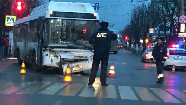 ДТП в Симферополе. В аварию попал новый автобус ЛИАЗ