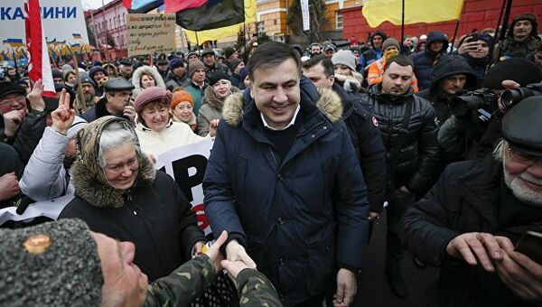 Митинг Михаила Саакашвили и его сторонников в центре Киева. 4 февраля 2018