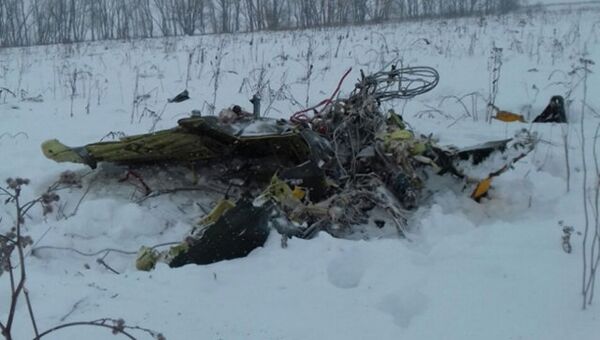 Обломки самолета АН-148 на месте крушения самолета в Подмосковье