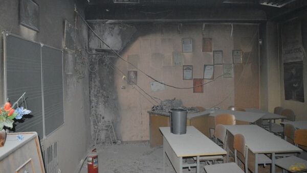 Последствия пожара в севастопольской школе
