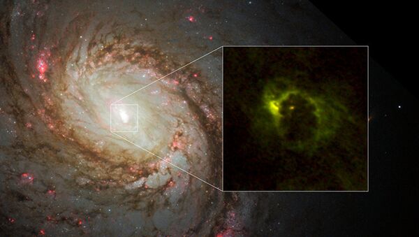 Первая фотография бублика черной дыры в галактике М77