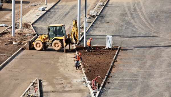 Строительные работы на площадке нового терминала аэропорта Симферополь