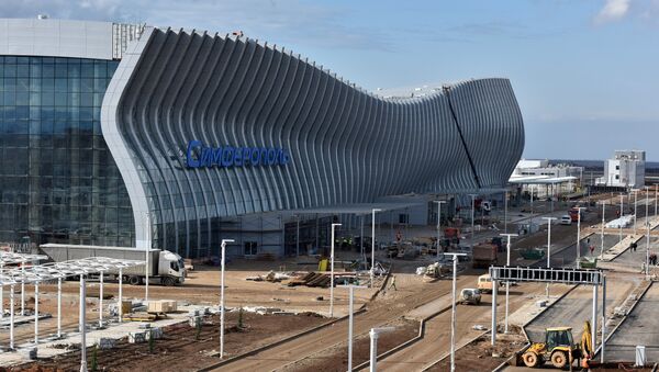 Здание нового строящегося терминала аэропорта Симферополь