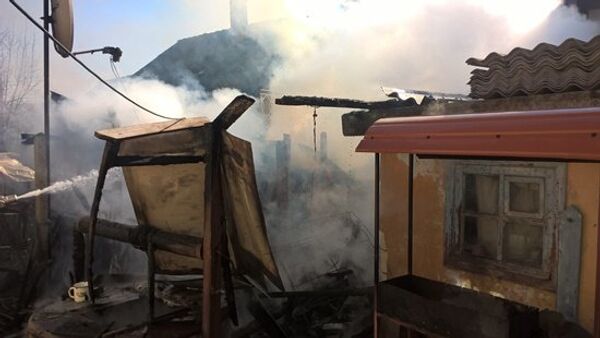 Пожар в селе Золотое поле Кировского района Пожар в селе Золотое поле Кировского района