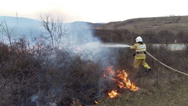 Загорание растительности в Крыму