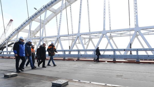 Президент России Владимир Путин прибыл на Крымский мост. 14 марта 2018
