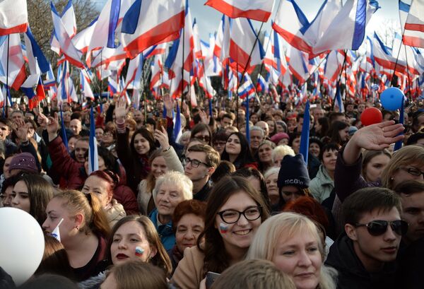Митинг в Севастополе в честь годовщины воссоединения Крыма с Россией Митинг в Севастополе в честь годовщины воссоединения Крыма с Россией