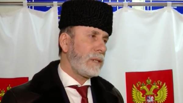 Муфтий мусульман Крыма проголосовал на президентских выборах. Симферополь, 18 марта 2018