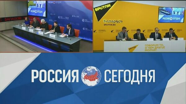 Пресс-конференция в формате видеомоста, приуроченная ко Дню единения народов России и Белоруссии Пресс-конференция в формате видеомоста, приуроченная ко Дню единения народов России и Белоруссии