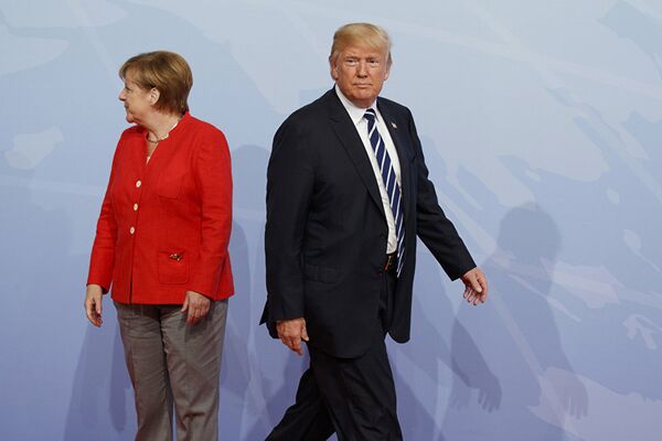 Ангела Меркель и Дональд Трамп на саммите G20 в Гамбурге Ангела Меркель и Дональд Трамп на саммите G20 в Гамбурге