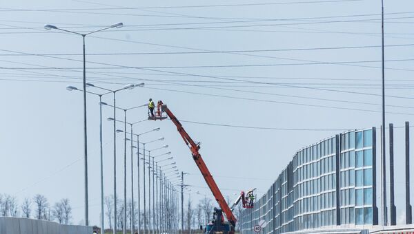 Видео строительства автоподходов к Крымскому мосту со стороны Тамани