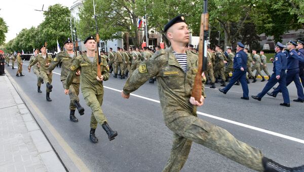 Первая репетиция Парада Победы в Севастополе. 5 мая 2018