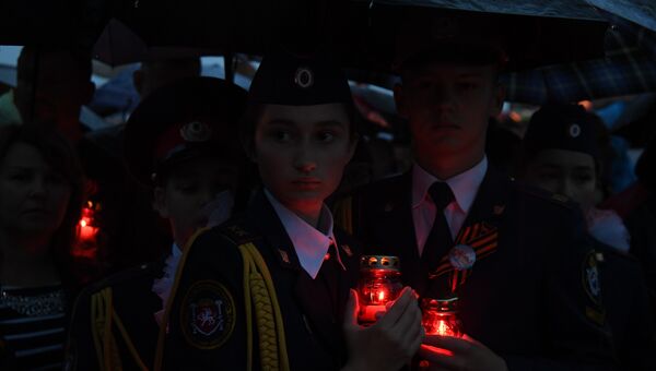 Видео патриотической акции Зажги свечу памяти в мемориальном комплексе Концлагерь Красный под Симферополем