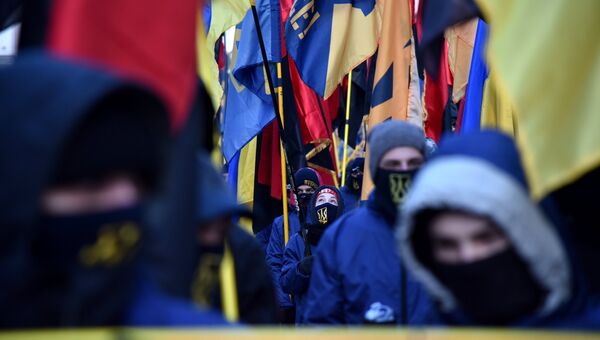 Акция протеста радикалов на Украине. Архивное фото