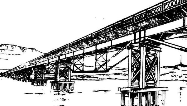 Временный мост над Керченским проливом, октябрь 1944 года